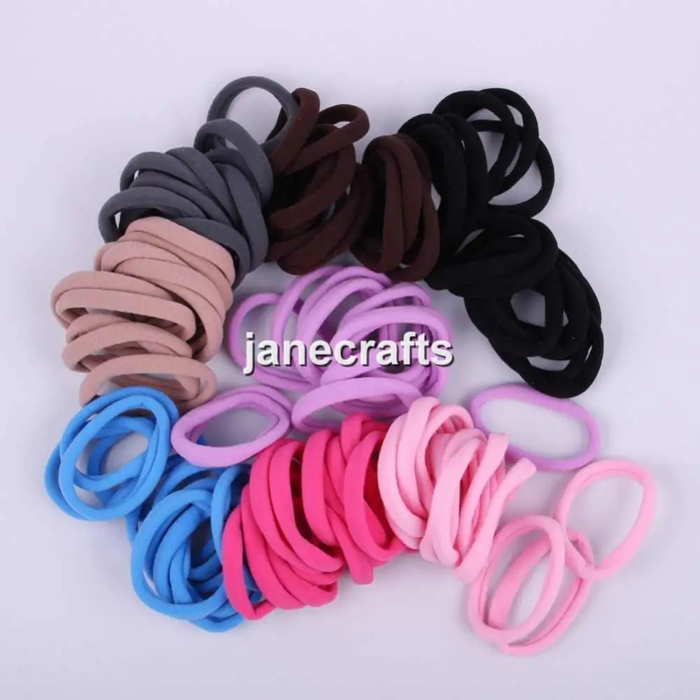 100Pcs Multi Colors Children Elastic Rope Hair Ties Ponytail Holder Hair Bands
