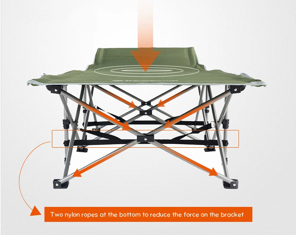 KingCamp легкая портативная прочная стабильная Складная Роскошная раскладная кровать для кемпинга, рыбалки, кемпинга, пикника, барбекю