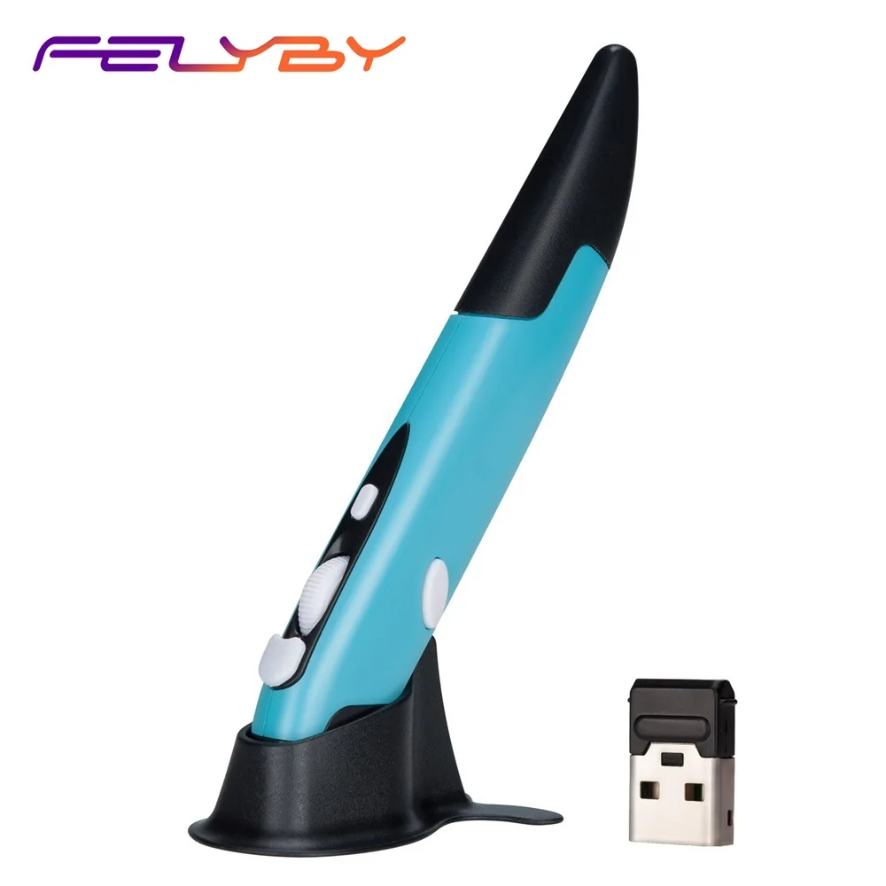 FELYBY 2 4 GHZ USB Беспроводная оптическая Ручка мышь 1600 точек/дюйм Регулируемая почерк