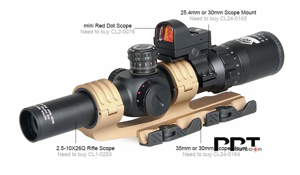 PPT 25,4 мм кольцо для оптического прицела крепление с RMR крепление Red dot пластина PP24-0046