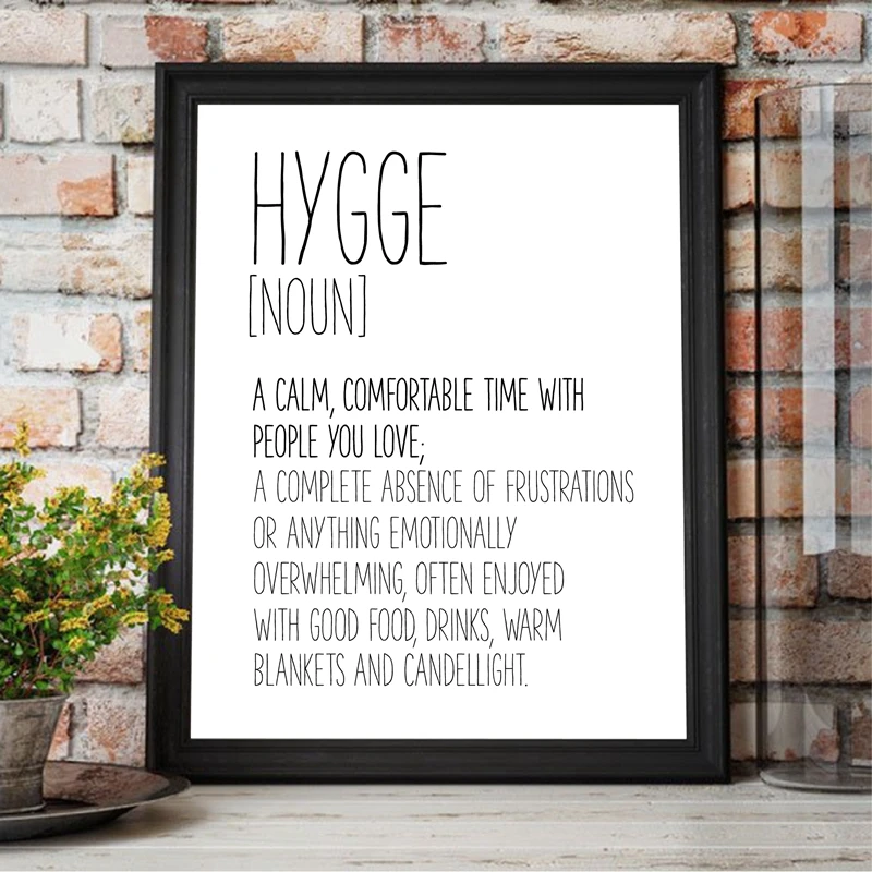 Hygge знак настенное искусство смешное определение плакат и печать Современная