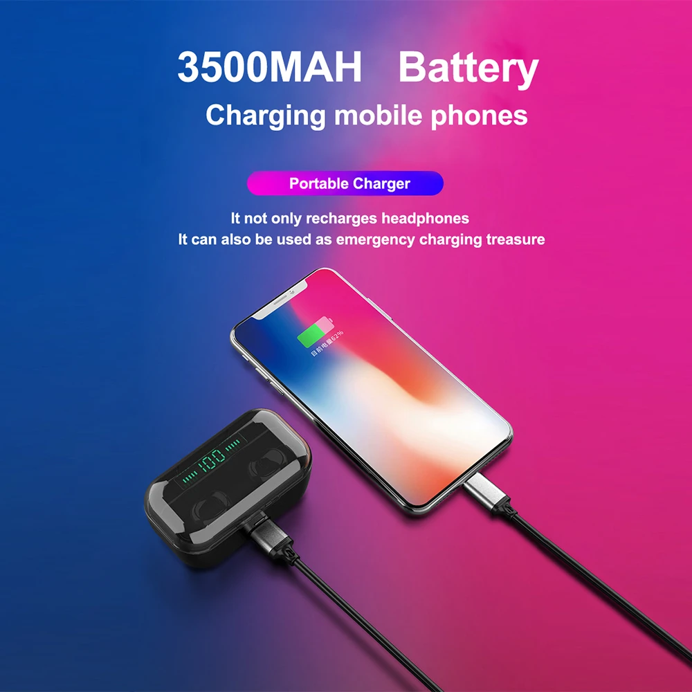 G6s Bluetooth 5 0 наушники TWS Беспроводные свободные руки бас Водонепроницаемая