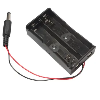 

1PCS 2Slot 18650 7.4V Battery Holder Battery Case Box With Wired Lead&DC Connector 5.5*2.1 For 2X18650 Lithium Batteries