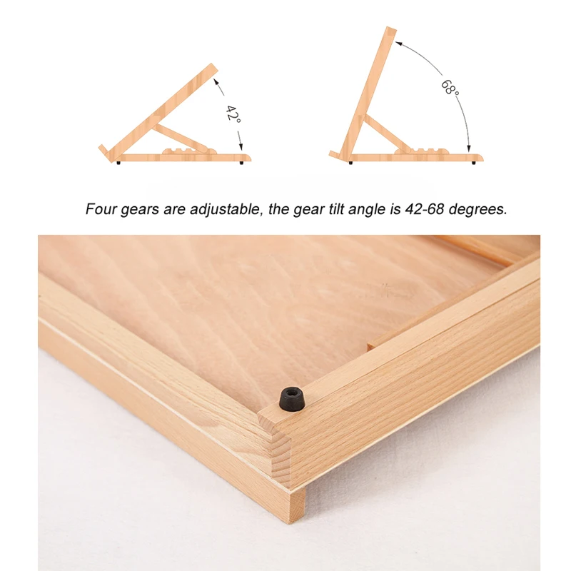 Online A3 Holz Zeichnung Tisch Tragbare Skizze Bücherregal Holz Desktop Aquarell Öl Staffelei für malerei kunst liefert für künstler