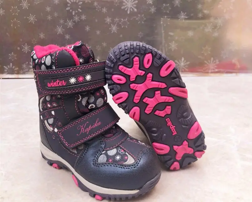 Wallvell/зимние ботинки для девочек; зимние хлопковые ботинки; полностью водонепроницаемые ботинки с шерстяной подкладкой; нескользящие теплые ботинки