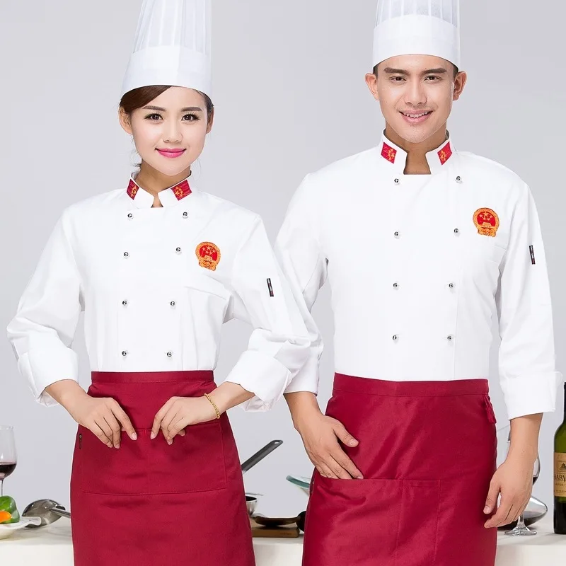 Chef Wear Long Sleeved Uniform Cake Baker's Outfit Shop and Catering