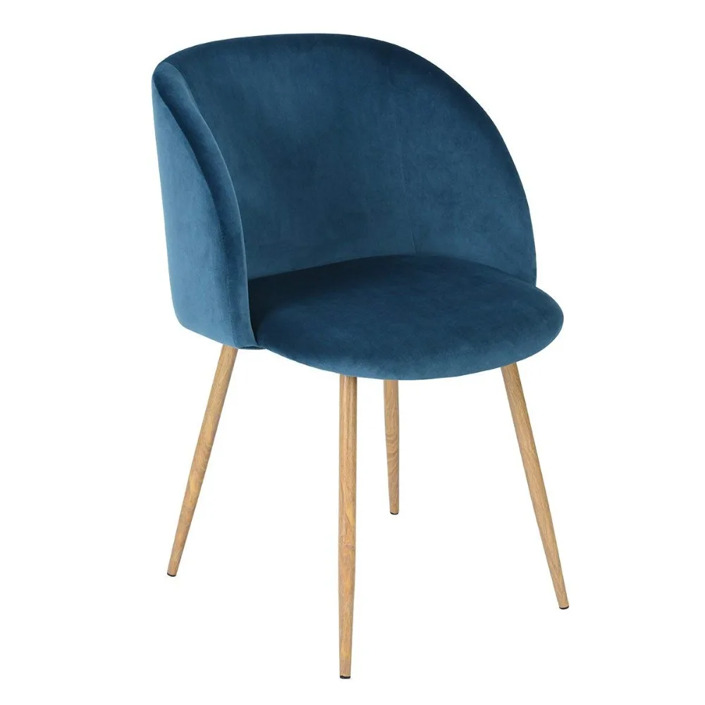 

EGGREE Single Silky Velvet Accent Armchair for Small Kitchen Dining Room Office - Blue set of 1