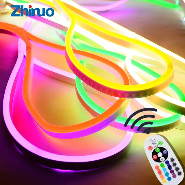 zhinuo 220v led strip neon lights flexible rgb led soft light