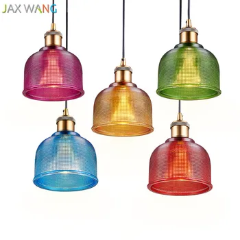 

Nordic pendant lights indoor modern Retro Industrial clothing shop bar Creative color glass lighting warm light decor