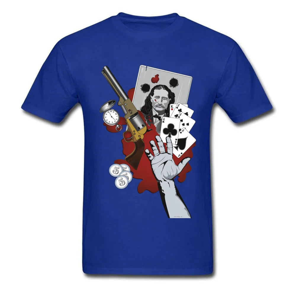 cosie Dead Mans Hand Men T-Shirt Funky Summer Short Sleeve Round Neck 100% Cotton Tops & Tees comfortable Tee Shirts Dead Mans Hand blue