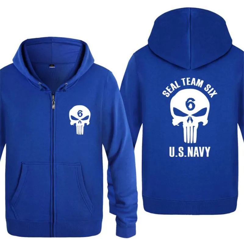 

Mens Hoodie Seal Team Six US NAVY Printed Hoodies Men Hip Hop Fleece Long Sleeve Zipper Jacket Coat Sweatshirt Skate Tracksuit
