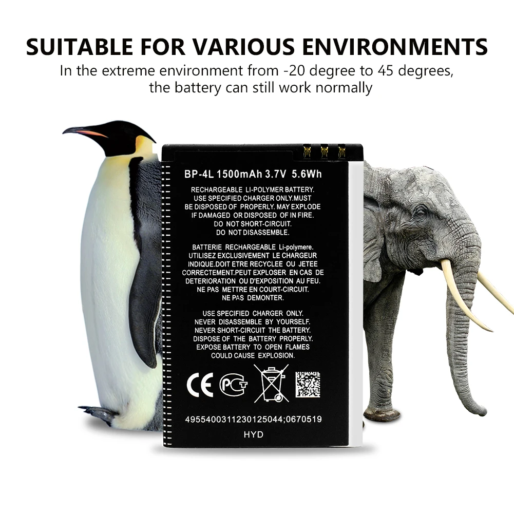 Смартфон 3 7 V 1500 мА/ч литий ионный аккумулятор Батарея BP 4L для Nokia E61i E52 E55 E6 E63 E71 E72 E73
