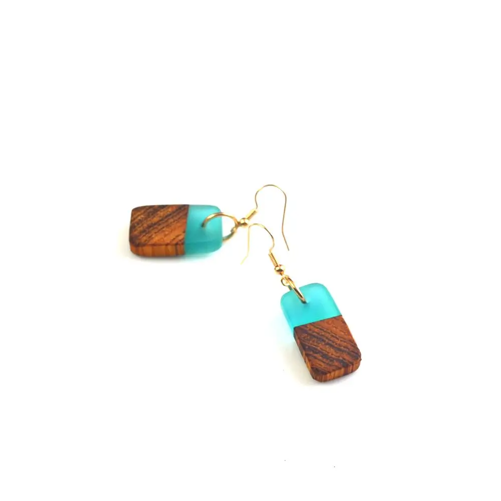 Модные маленькие серьги, специальный подарок ювелирные серьги из старую древесину смолы