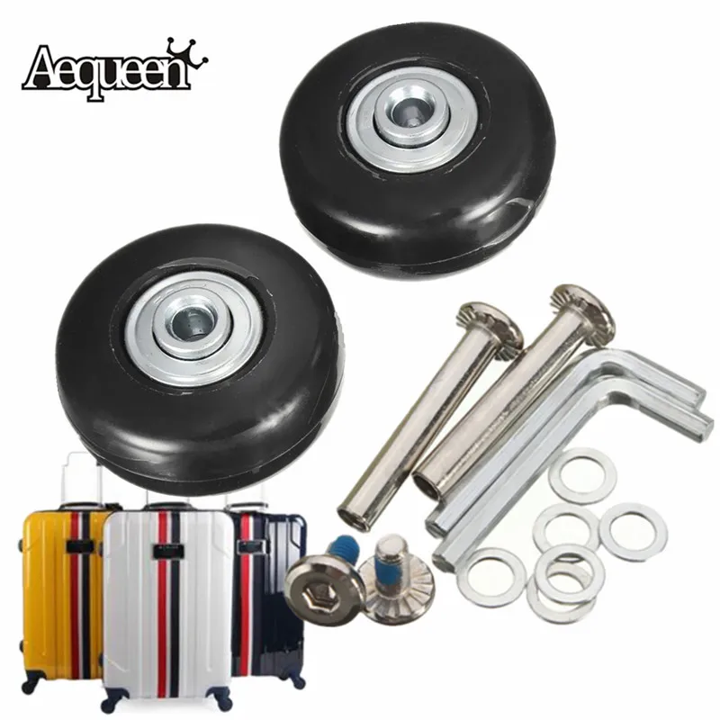 AEQUEEN 1 Pair Luggage Wheels OD 43 ID 6 W 18 Axles 35 Repair Set