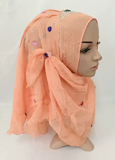 Шарф со звездами розового цвета мусульманский хиджаб удобный хиджаб с пуговицей внутри не нужен штифт