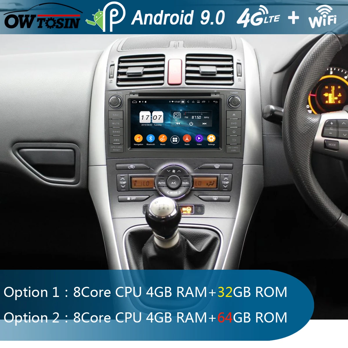 Автомагнитола с GPS Navi 7 &quotIPS 8 ядер 4 Гб ОЗУ + 64 ПЗУ Android 9 0 для Toyota Avensis 2009-2015 DSP CarPlay Parrot