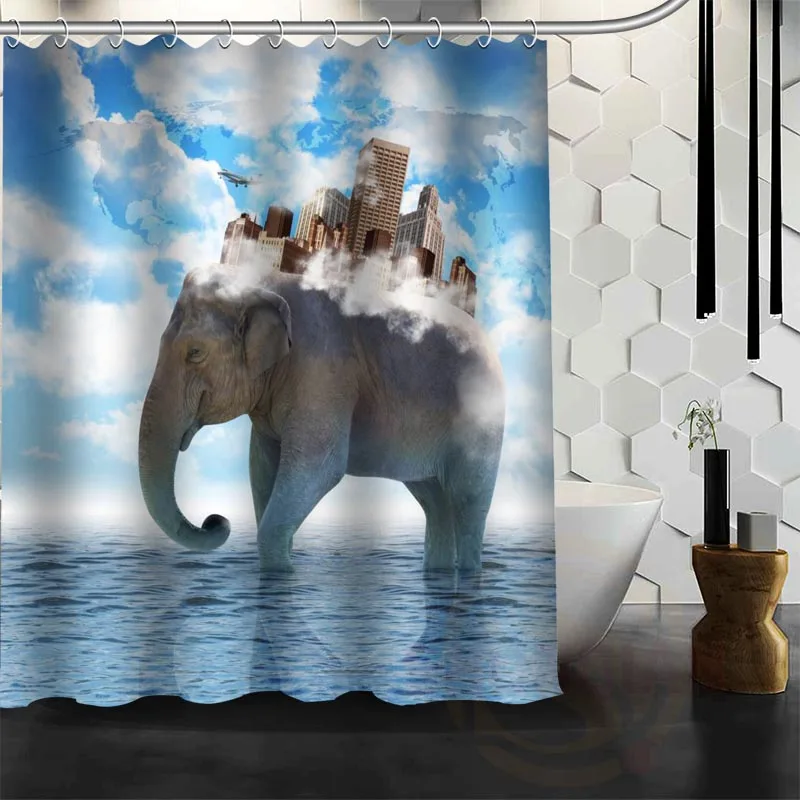 Best Nice Custom Elegant And Cute Elephant Shower Curtain Bath Curtain