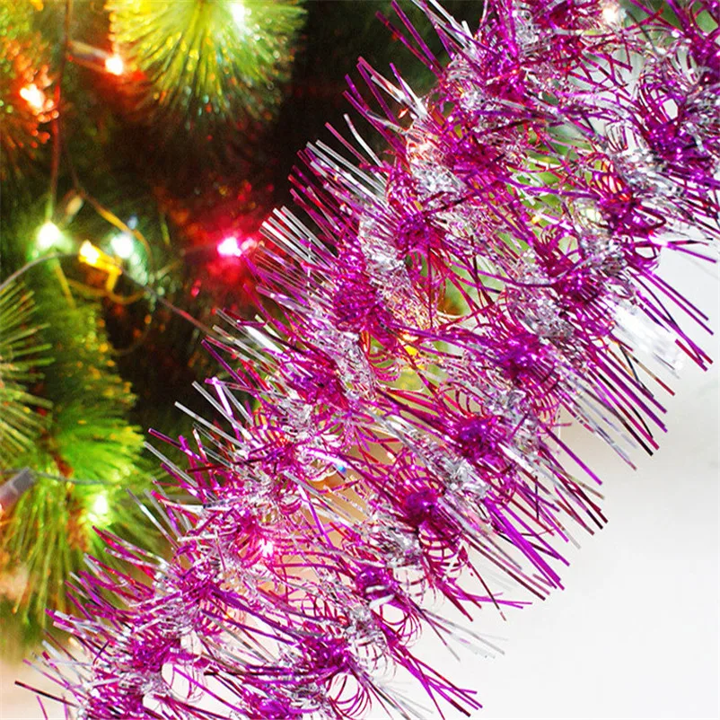 Christmas party streamers Xmas Tree Ornaments 1.8m Tinsel Hanging Decor Bunting Birthday Wedding Decoration Party Favors S27 (10)