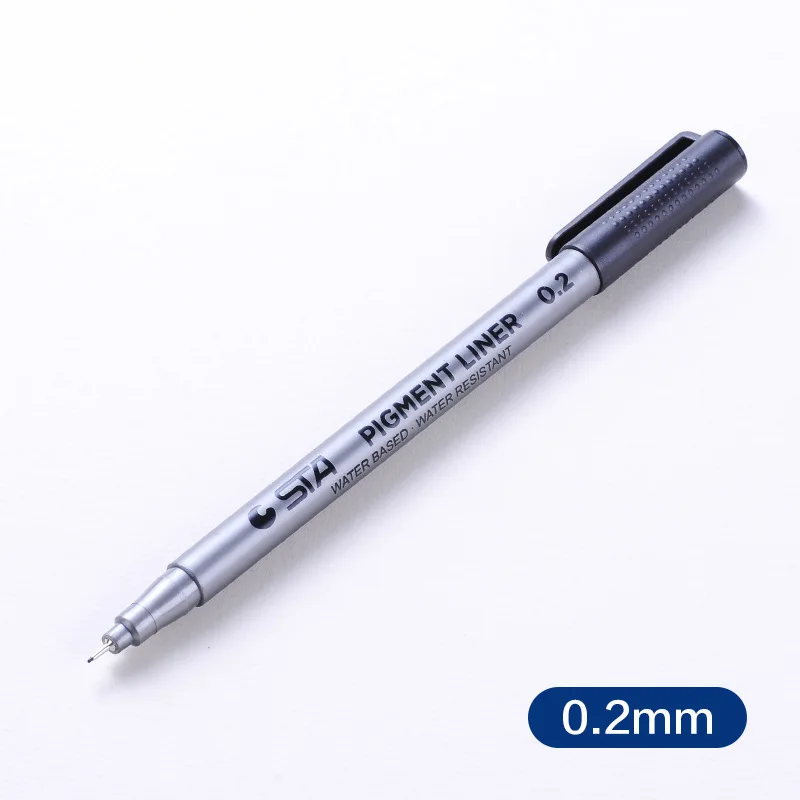 STA эскизные маркеры, маркерные ручки, различные размеры наконечников, пигментные подводки на водной основе для рисования, почерк, канцелярские принадлежности