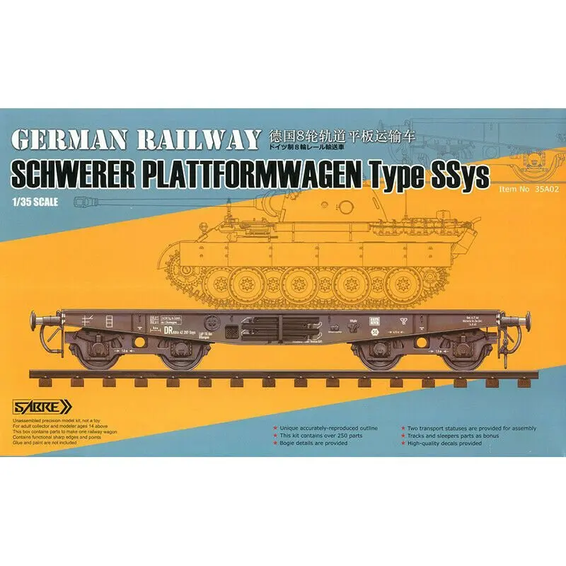 

SABRE 35A02 1/35 German Railway Schwerer Plattformwagen Type SSys - Scale Model Kit