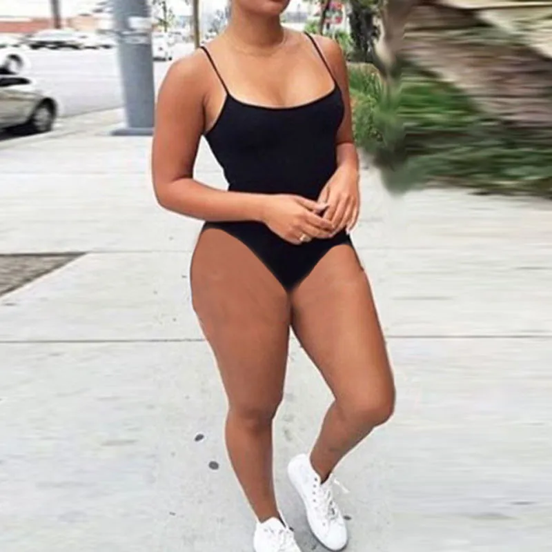 

Sexy 2018 Summer Rompers Womens Jumpsuit Cotton Casual Stretch Sleeveless Backless Solid Beach Bodysuit Short Playsuit