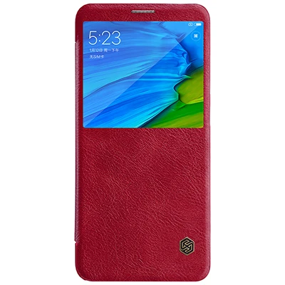 Nillkin Qin PU Флип кожаный чехол Smart Dormancy кожаный чехол для Xiaomi redmi Note 8/Note 8 Pro/Note 7/7 S/7 Pro/Note 5/6 Pro - Цвет: Red