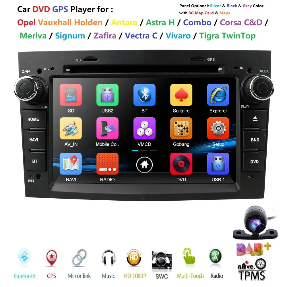 Best New 2 din Car DVD Stereo for Vauxhall Opel Astra H G Vectra Antara Zafira Corsa DVD GPS Radio 3 color steering wheel RDS Camera 1