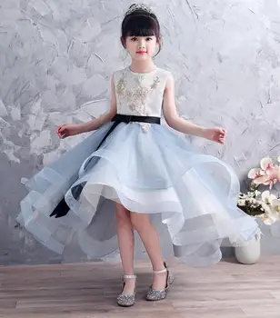 

2019 High Quality Handmade Autumn kids Dresses For Girls Print Baby Dress With mermaid Girls Clothing Girl party evening dress