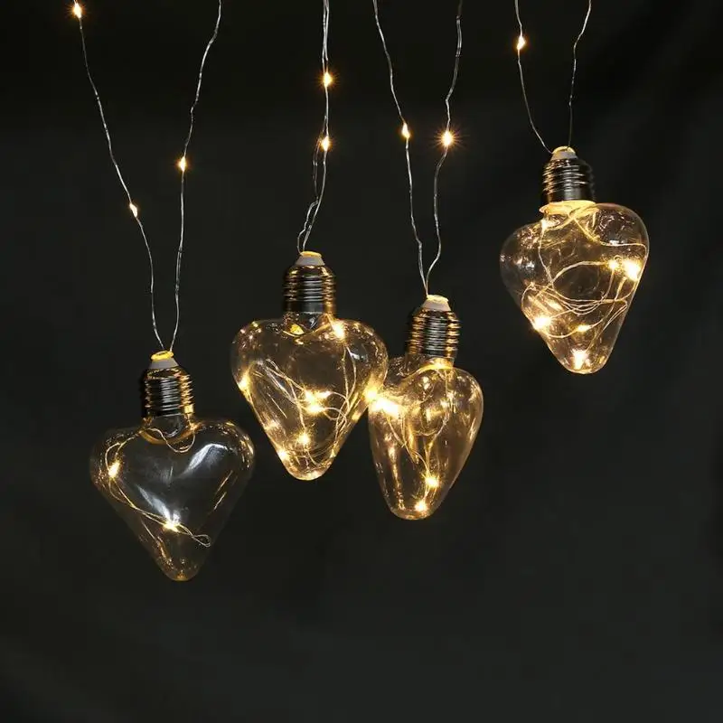 100 светодиодный медный провод, световая гирлянда, батарея, лампа в форме сердца, Креативные Свадебные воздушные шарики в виде букв