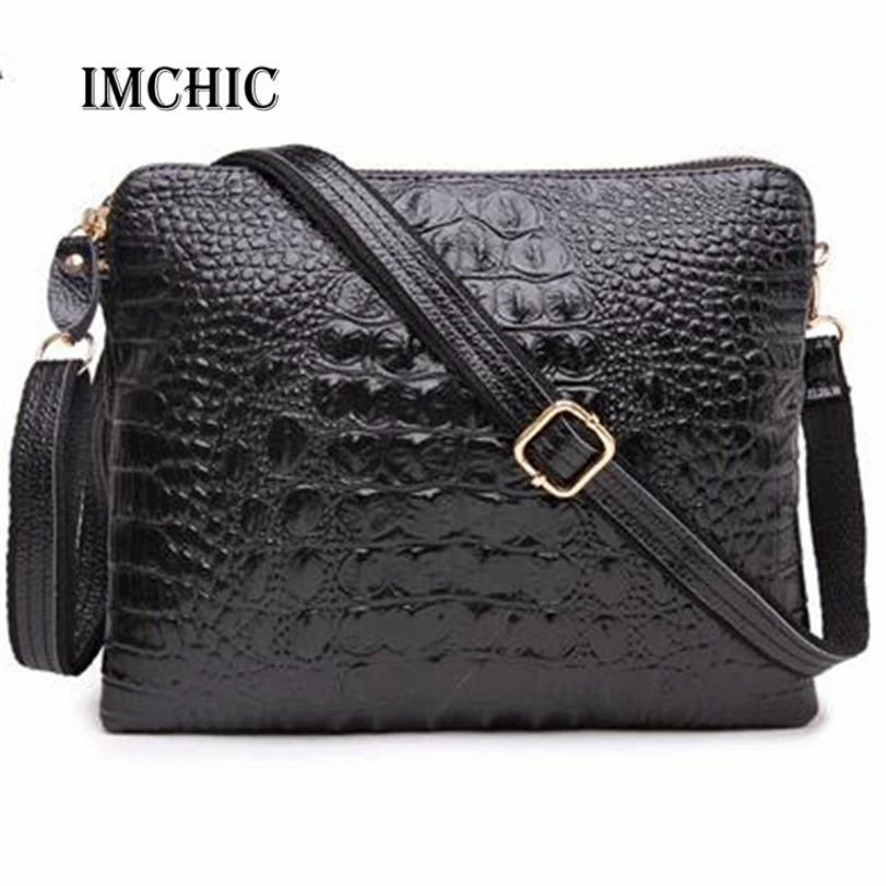  2016 Vintage Women Shoulder Bags Split Leather Cowhide Envelope Clutch Crocodile Handbags Messenger CrossBody Bolsa mulher 