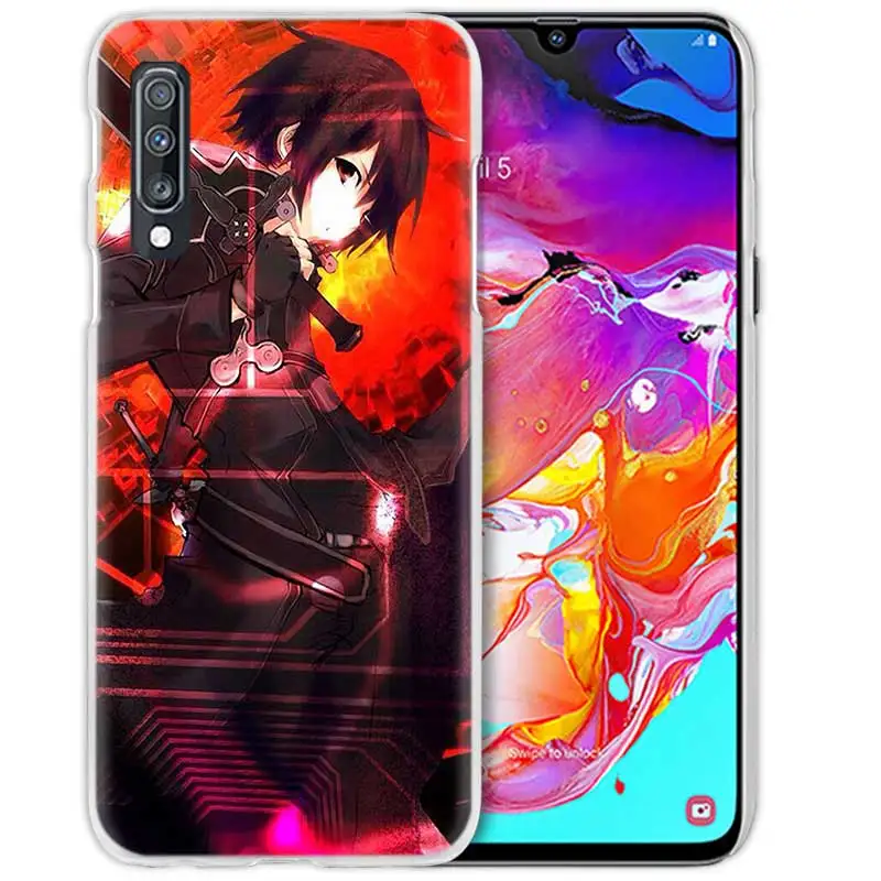 Обувь для вечеринки в Стиле косплей Sword Art Online(SAO), чехол для samsung Galaxy A50 A70 A20e A40 A30 A20 A10 A8 A6 плюс A9 A7 Прозрачный чехол для телефона из прочного поликарбоната с Coque