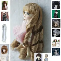 Allaosify bjd волос Lati желтый Размер Горячий ролл собаки BJD парики 5-6 дюймов химическое мохер кукла парики купить получить один бесплатный