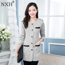 NXH 2018 New Arrival Spring Autumn Women’s fit thin Blazer jackets Simple Long sleeve Veste Female Clothing suit Tops O-Neck