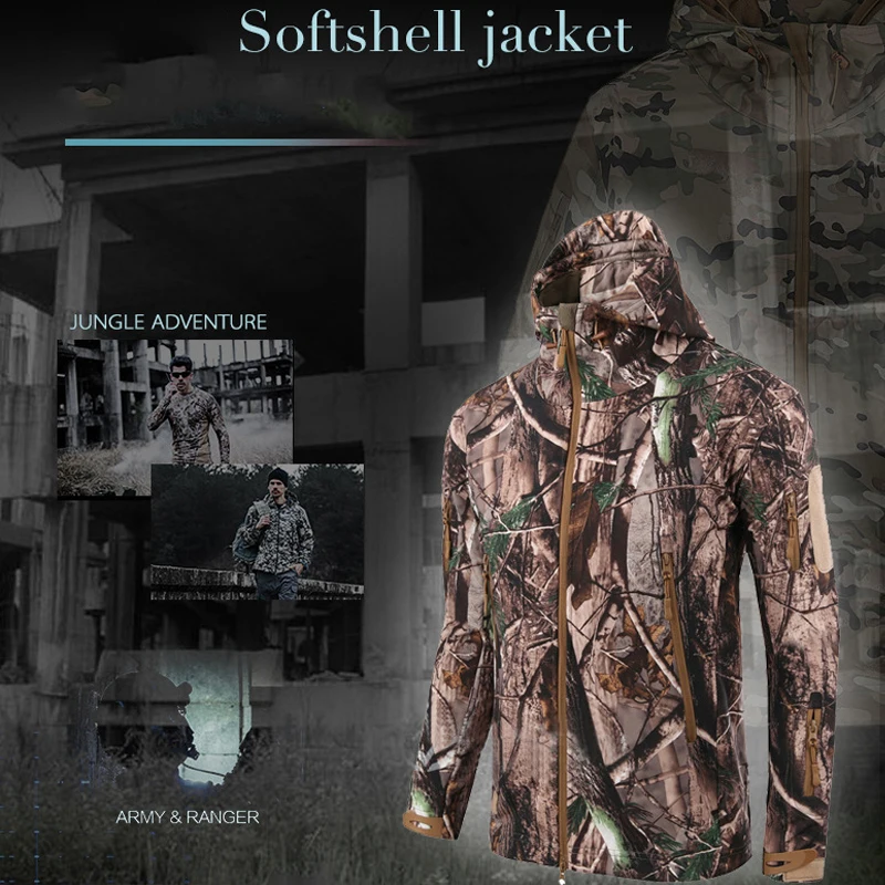 

Outdoor Tactical Hunting Jackets Winter Coats Camouflage Waterproof Softshell Windproof Trekking Fleece Army Military Jackets