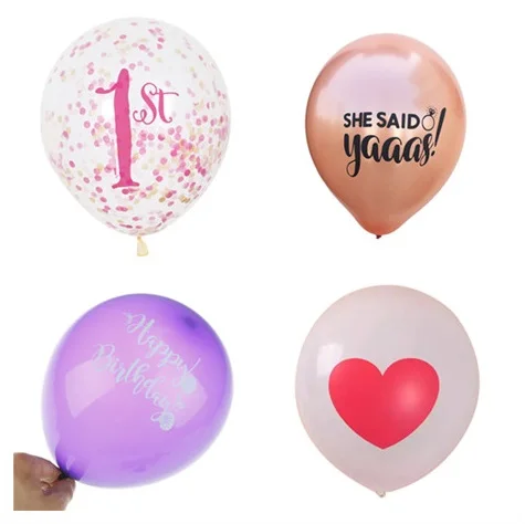 Transparent Confetti Latex Balloons Birthday Party Decorations Baby Shower Wedding Balloons Supplies