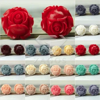 

3Pcs Resin Vintage Style Flower Flat Back Cabochon 26x26x13mm For Jewelry Accessories Flatback Wholesale RB0539
