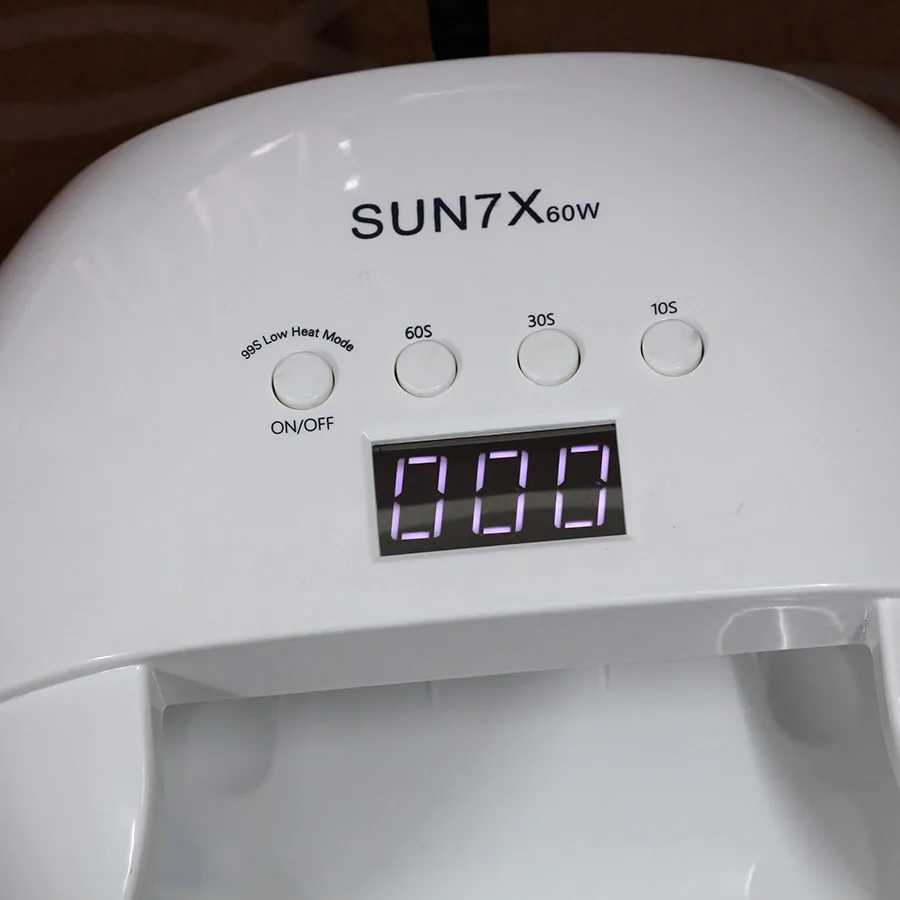 УФ лампы для ногтей SUN7X 60 Вт 30 светодиодов Сушилка всех гель лаков белые мощный