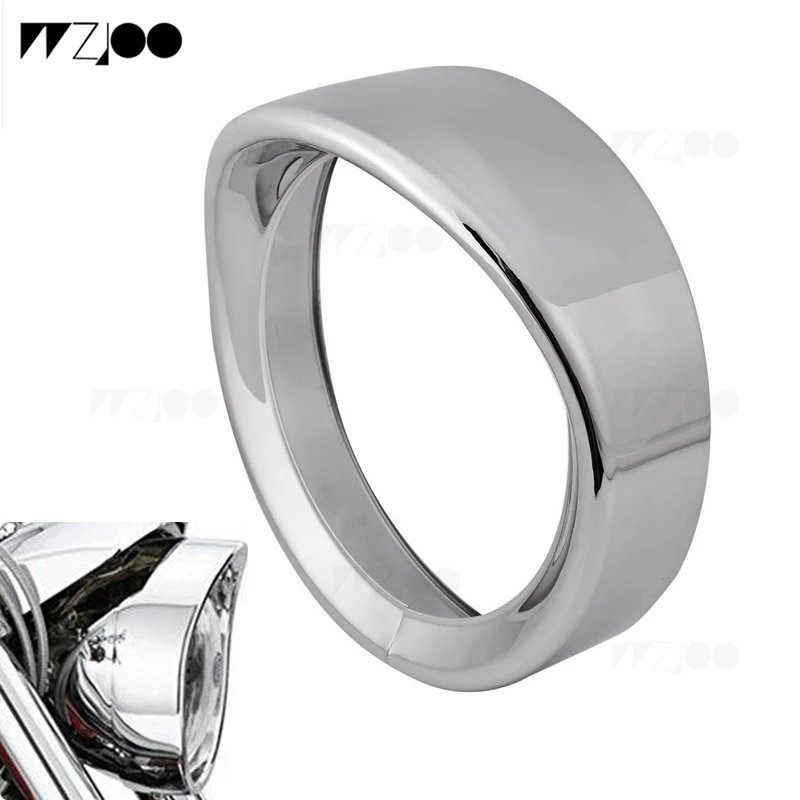 Motorcycle 7 inch Chrome Headlight Headlamp Trim Ring ForUniversal motorcycle Touring Road King Glide Street and Tri |