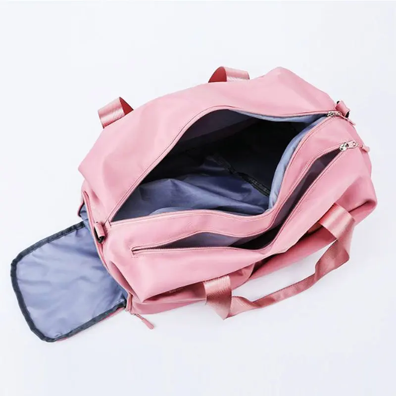 Gym Yoga Bags For Women Sac de Sport Travel Bags With Dry Pocket Pink Girl Training Handbag Lightweight Nylon Swimming Pool Bags Gym Yoga Bags For Women Sac de Sport Travel Bags With Dry Pocket Pink Girl Training Handbag Lightweight Nylon Swimming Pool Bags