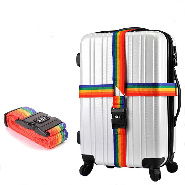 Мульти цвета 4 м длинный крест багажный ремень для чемодана с безопасным замком безопасный ремень для путешествий