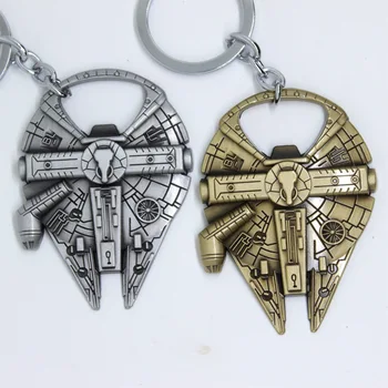 

Wars Metal Keychain Bottle Opener Key Chain Halloween Cosplay Accessories Millennium Falcon Airship Model