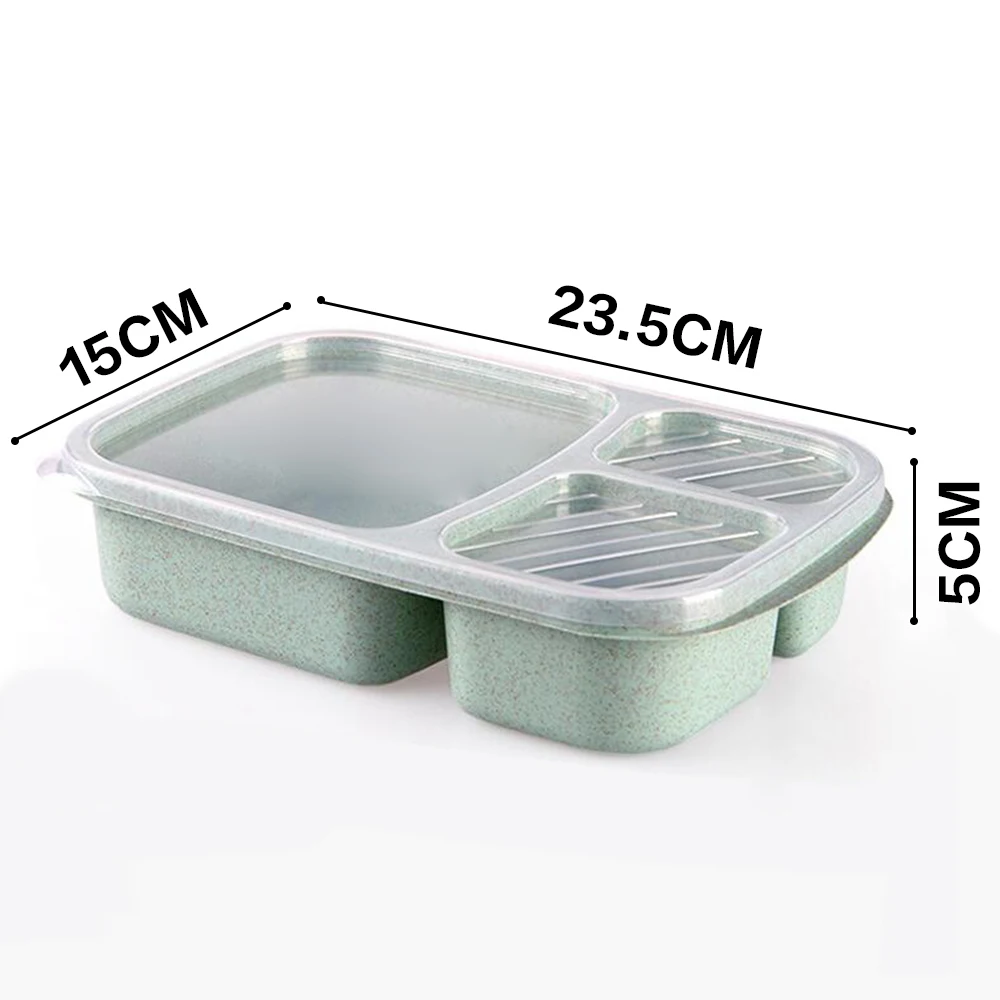 Пшеничная солома коробки для обеда микроволновая посуда Bento коробка 3 сетки