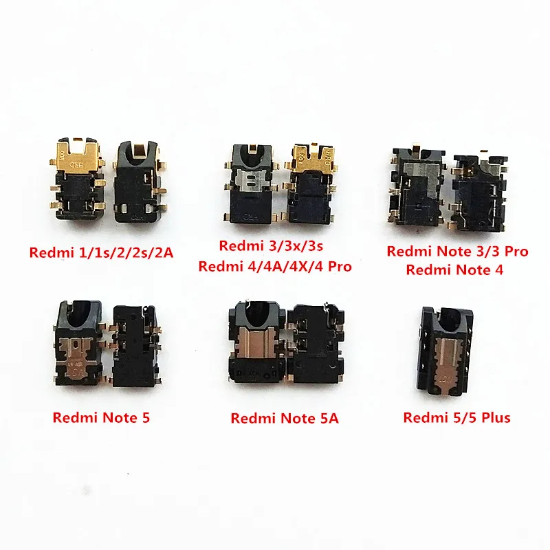 10x наушники аудио разъем гибкий кабель для Xiaomi Redmi 1 1S 2 2A 3 3S 3X4 Pro 5 Plus Mi5X A1 Note 4 5A |