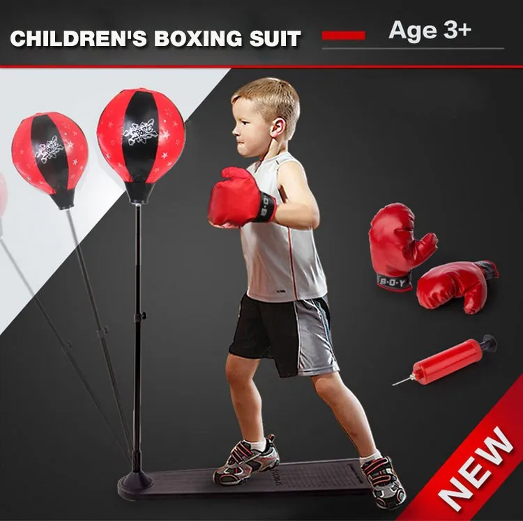 Детская боксерская обучающая подставка мяч на резинке для боксирования пробивки муайтай-оборудование Бодибилдинг уменьшенное давление игрушки для отдыха с перчатками