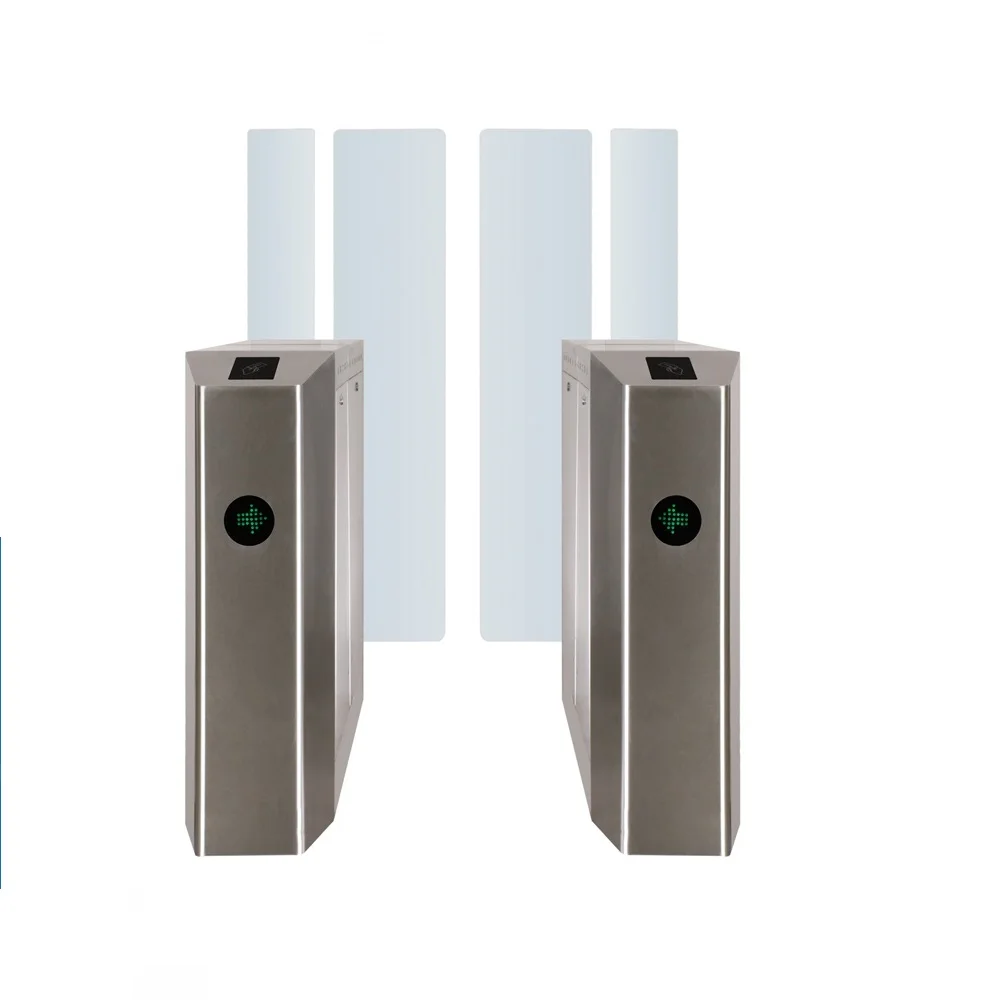 

RS485 Full automatic RFID Access control Motorized flap gate barrier with high panels