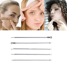 5 шт./компл. уход за кожей лица из нержавеющей стали черные пятна акне экстрактор прыщей набор инструментов очищающее средство красота очищающее средство