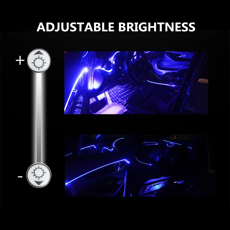 EL Neon Wire Strip светильник 6 в 1 светодиодный светильник для салона автомобиля с управлением через приложение+ пульт дистанционного управления RGB холодный светильник декоративный светильник