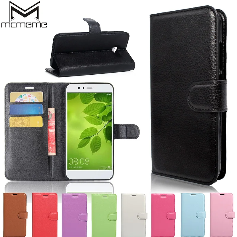 

MCMEMME Lichi Pattern Case For Huawei Nova 2 Plus Cover Bag Luxury Flip Wallet Phone Protective Case For Huawei Nova2 2 Plus Bag