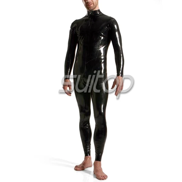 classical rubber latex catsuit for males SUITOP men's body suitin
