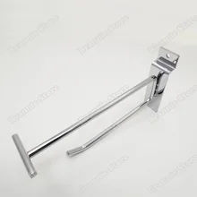 100 шт./лот, стальной Серебряный демонстрационный крюк для супермаркета, настенный крючок, двойные линии с держателем этикеток